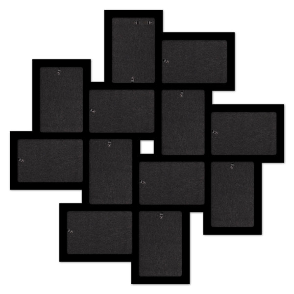 Collage fotokader SecaDesign 12 foto's 10x15 cm - zwart - COL1215B