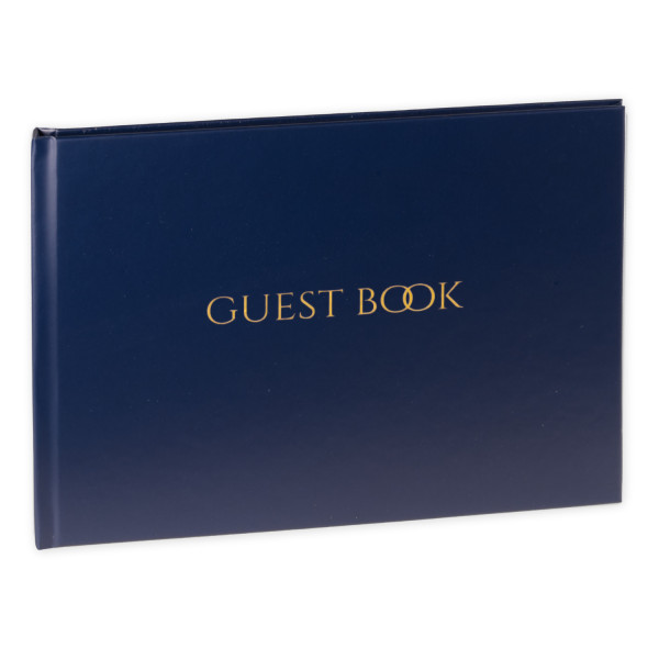 Gastenboek - GUEST BOOK - donkerblauw / goud - 60 pagina’s – GBB2130GG