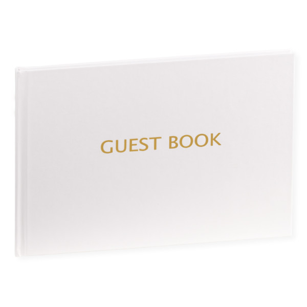 Gastenboek - GUEST BOOK -  wit / goud  - 60 pagina’s