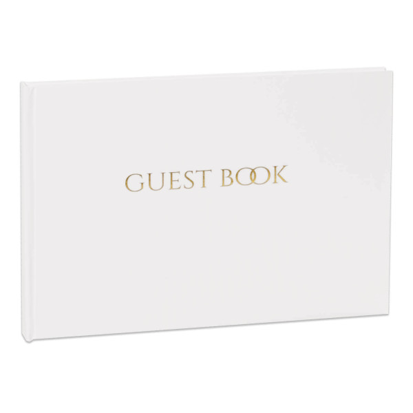 Gastenboek - GUEST BOOK -  wit / goud  - 60 pagina’s